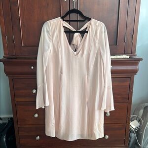 Elegant Blush Pink BCBG Dress with Tie Back